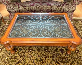 4900 Ethan Allen Wrought Iron Accent Coffee Table min