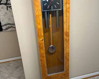 4900 George Nelson For Howard Miller Burl Wood Grandfather Clockmin