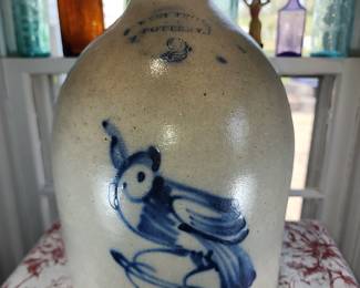 Blue Bird Jug from West Troy N.Y.