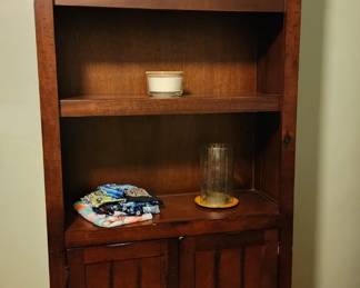 Solid wood bookshelf cabinet