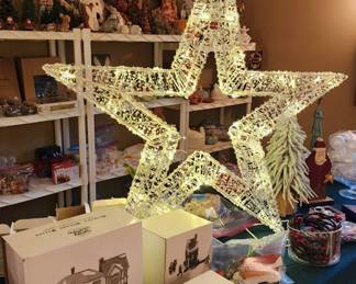 Some Dept. 56 Village pieces, large lighted star