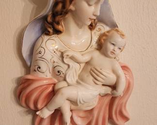 Magnificent Italian ceramic Madonna with Child