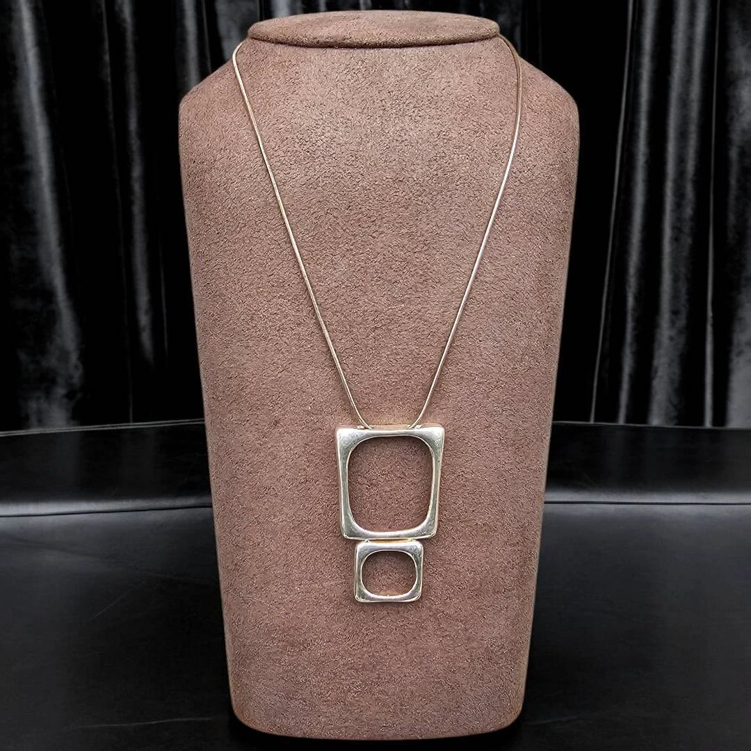 Sterling Silver Geometric Necklace Tested