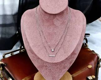 Sterling Silver Tabitha Webb Double Strand CZ Necklace Tested