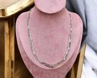 Sterling Silver Greek Key Necklace Tested