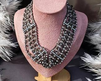 Vintage Bib Collar Rhinestone Necklace