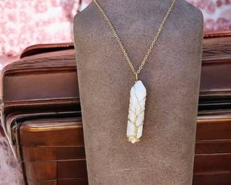 Pink Quartz Wire Wrapped Necklace