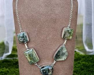 Moss Prehnite Stunning Necklace Tested