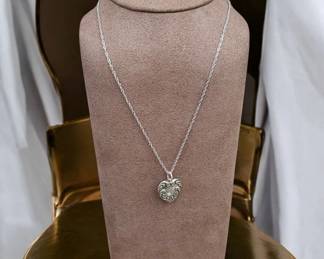Sterling Silver Heart Necklace With Chain Tested