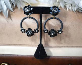 Floral Circle Drop Earrings