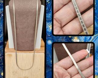Sterling Silver Milor Reversible Herringbone Necklace Tested