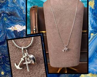 Sterling Silver Faith, Hope Charity Necklace Tested