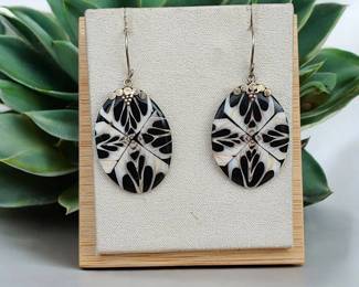 Sterling Silver Inlaid Shell Earrings Tested