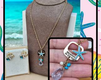 Dreaming Of The Sea Necklace Earrings