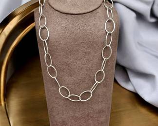 Sterling Silver Oval Link Necklace Tested