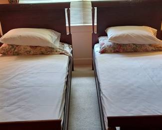Pair of Mahogany Twin Beds