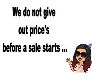 we do not give out prices