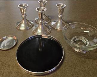 Sterling candle holders and accessories