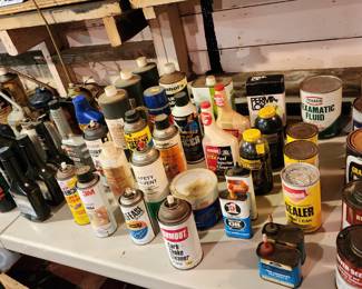 Automotive cans and tins, modern and vintage