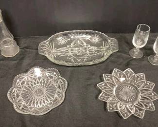 Star Flower Pattern Cut Glass More