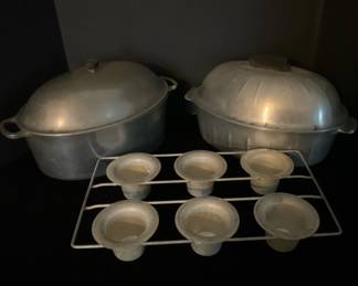 Two Vintage Roasting Pans Popover Pan