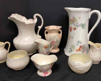 Assorted Pitchers, Creamers, More