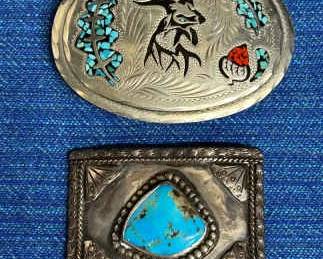 Mens Belt Buckles With Turquoise Coral