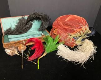 Vintage Ladies Hat, Hat Pins More
