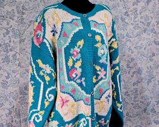 Vintage Clothing- Big 80s Cotton Cardigan Sweater