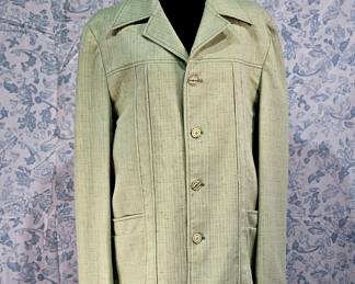 Vintage Clothing- Pistachio Green Leisure Suit