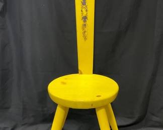 Vintage Yellow Spinning Stool