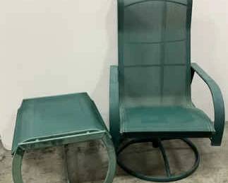 Green Mesh Patio Rocker Stool