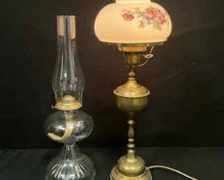 Vintage Oil Brass Hurricane Lamps