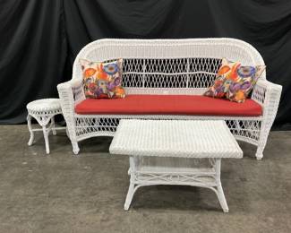 White Wicker Couch Tables