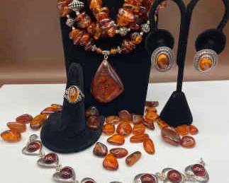 Vintage Amber Jewelry Items
