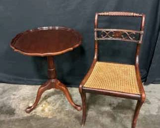 Queen Anne Table And Canned Chair