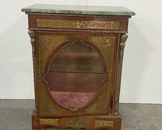 Marble Topped Curio Cabinet