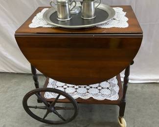 Rolling Wooden Tea Cart
