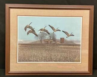 Autum Flight Canada Geese By Richard Evans Younger