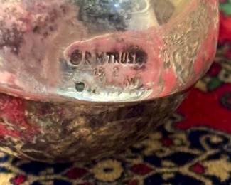 R.M. Trush - Sterling Silver - Caroling Snowman Ornament - 1972