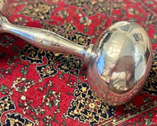WEB - Sterling Silver - Barbell Baby Rattle