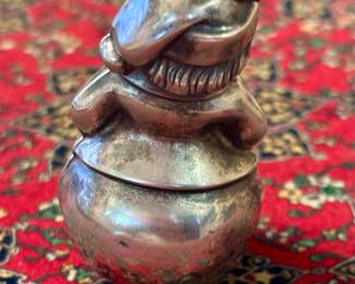 R.M. Trush - Sterling Silver - Caroling Snowman Ornament - 1972
