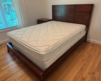 FULL BED - Available for Pre-Sale - $150 plus tax - (Mattress/Boxspring - comes with it - but price is for the bed frame - you do not have to take the mattress/boxspring). Must be paid for and moved by Monday, June 9th at 6 p.m. Must bring enough help for moving and loading, as Thrifty Blonde and staff are unable to assist due to our liability insurance limitations.