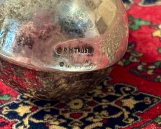 R.M. Trush - Sterling Silver - Caroling Snowman Ornament - 1972