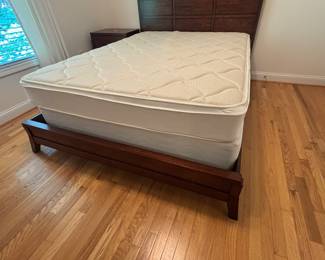 FULL BED - Available for Pre-Sale - $150 plus tax - (Mattress/Boxspring - comes with it - but price is for the bed frame - you do not have to take the mattress/boxspring). Must be paid for and moved by Monday, June 9th at 6 p.m. Must bring enough help for moving and loading, as Thrifty Blonde and staff are unable to assist due to our liability insurance limitations.