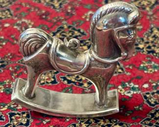 R.M. Trush - Sterling Silver - Rocking Horse Ornament - 1973
