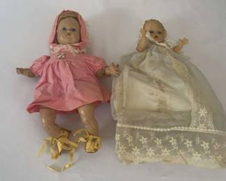 Two Vintage Baby Dolls in Dresses