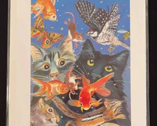 Elizabeth McAfee Signed Numbered Cat Print Sweet Dreams Are Made of This I