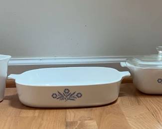 Corning Ware Blue Cornflower Lot with Ceramic Measuring Cup