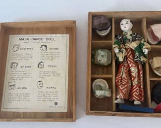 Japanese MaskDance Doll with Masks in Box